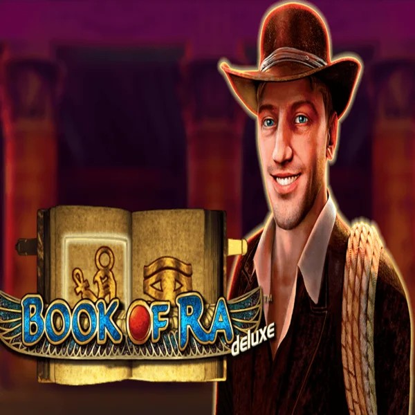 Slots logo of Book of Ra Deluxe from Novomatic at Retrozino Casino